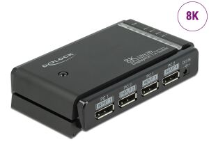 DELOCK DisplayPort 1.4 Switch 2x2 DP in > 1x2 DP out 8K