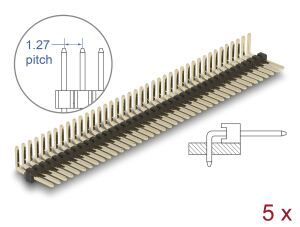DELOCK Stiftleiste 40 Pin, Rastermaß 1,27 mm, 1-reihig 5 St.