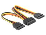 DELOCK Stromkabel SATA 15Pin -> 2x SATA 15Pin St/Bu 0.15m