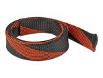 DELOCK Geflechtschlauch dehnbar 2 m x 38 mm schwarz-rot