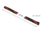 DELOCK Geflechtschlauch dehnbar 2 m x 38 mm schwarz-rot