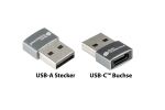 Alcasa USB-AD203-5 Kabeladapter USB-A USB-C Grau