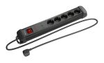 Lanberg SP1-05F-0300-BK Verlängerungskabel 3 m 5 AC-Ausgänge Drinnen Schwarz