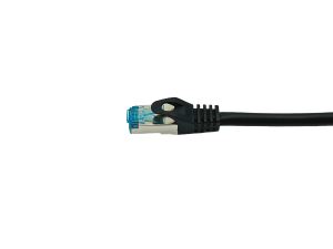 Equip Cat.6A S/FTP Patchkabel, gewinkelter zu geradem Stecker, 0,5 m, Schwarz