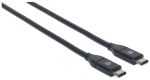 Manhattan USB 3.1 Typ C Gen2-Kabel, Typ C-Stecker auf Typ C-Stecker, 10 Gbit/s, 3 A, 1 m, schwarz