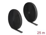 DELOCK Strapazier Klettband Haft u. Flauschband 25mx25mm SW