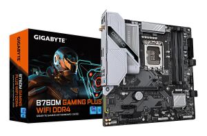 GIGABYTE B760M GAMING PLUS WIFI DDR4-Mainboard - Unterstützt 14. Gen. Intel Core CPUs, 4+1+1 Phasen VRM, bis zu 5333 MHz DDR4 (OC), 2xPCIe 4.0 M.2, Wi-Fi 6, 1 GbE LAN, USB 3.2 Gen 1