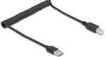 Delock Spiralkabel EASY-USB 2.0 Typ-A Stecker zu USB Typ-B