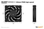 be quiet! SILENT WINGS 4 | 120mm PWM high-speed Computergehäuse Ventilator 12 cm Schwarz 1 Stück(e)