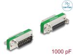 DeLOCK HF/EMI Entstörfilter D-Sub 15 Pin Stecker zu Buchse mit Tiefpass kapazitiv