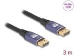 DELOCK DisplayPort Kabel 8K 60Hz 3m flieder Metall