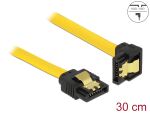 DELOCK SATA-Kabel SATA -> SATA down St/St 0.30m gelb Clips