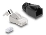 DeLOCK RJ45 Modularer Stecker mit Zugentlastung Cat.6A, Cat.7 und Knickschutztülle 25er Set