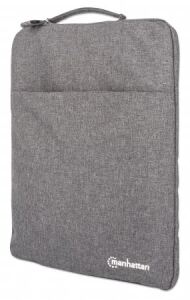 Manhattan Seattle Notebook Sleeve 15,6", Schutzhülle für Notebooks bis zu 15,6", Top Load, Premiumpolsterung, wasserfest, ein Innenfach, ein Frontfach, anthrazit