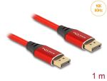 DELOCK DisplayPort Kabel 16K 60Hz 1m rot Metall