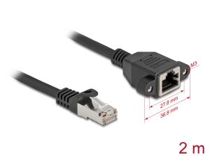 DELOCK Verlängerungskabel S/FTP RJ45 ST -> BU Cat6A 2.00m sw