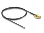DeLOCK Antennenkabel RP-SMA Buchse zum Einbau zu I-PEX Inc., MHF® 4L LK Stecker 1.37 50 cm Gewindelänge 10 mm