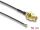 DeLOCK Antennenkabel RP-SMA Buchse zum Einbau zu I-PEX Inc., MHF® 4L LK Stecker 1.37 50 cm Gewindelänge 10 mm