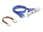 DELOCK Konverter M.2 Key B+M Stecker zu 2 x USB Bu 50cm Kab.