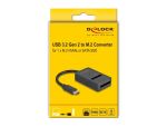 DeLOCK Combo Konverter für M.2 NVMe PCIe oder SATA SSD mit USB Type-C 10 Gbps