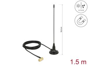 Delock 480 MHz Antenne SMA Stecker 90° 2,5 dBi starr 1,5m sw