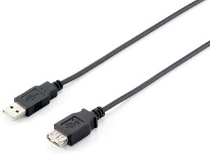 Equip USB 2.0 A to A Verlängerungskabel Stecker auf Buchse, 1.8m , Schwarz