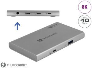 DeLOCK Thunderbolt 4 Hub 3 Port mit zusätzlichem SuperSpeed USB 10 Gbps Typ-A Port - 8K