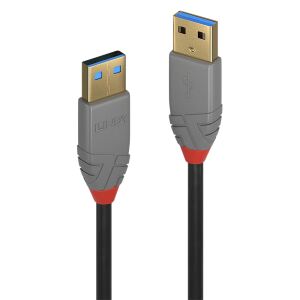 Lindy 36753 USB Kabel USB 3.2 Gen 1 (3.1 Gen 1) 3 m USB A 5 Gbit/s Schwarz, Grau
