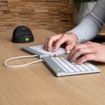 R-Go Tools Ergonomische Tastatur R-Go Split Break mit Pausensoftware, ergonomische geteilte Tastatur, QWERTY (US), kabellos, weiß