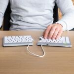 R-Go Tools Ergonomische Tastatur R-Go Split Break mit Pausensoftware, ergonomische geteilte Tastatur, QWERTY (US), kabellos, weiß