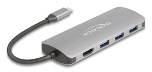 DeLOCK 64323 Schnittstellen-Hub USB 3.2 Gen 2 (3.1 Gen 2) Type-C 10000 Mbit/s Grau