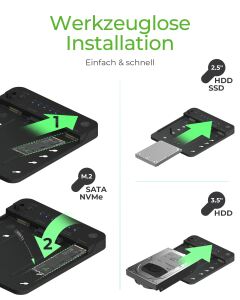 ICY BOX IB-2913MCL-C31, Docking & CloneStation für M.2 NVMe/SATA & 2,5"/3,5" SATA zu M.2 NVMe SSDs