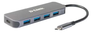 D-Link DUB-2340 Schnittstellen-Hub USB Typ-C 5000 Mbit/s Grau