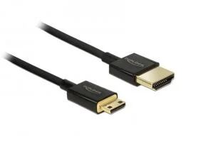 DeLOCK HDMI-A/HDMI Mini-C, 2 m HDMI-Kabel HDMI Typ A (Standard) HDMI Type C (Mini) Schwarz