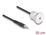 DELOCK Klinke 3,5mm 3Pin Einbaubuchse mit Kabelp. Alu. 30cm