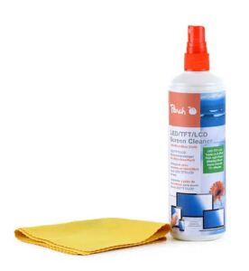 Peach PA104 Reinigungskit Universal Zubehörreinigungsspray & Trockentuch 250 ml
