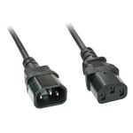 Lindy 30332 Stromkabel Schwarz 3 m C13-Koppler C14-Koppler