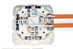 Digitus CAT 6A Klasse EA Netzwerkdose, designkompatibel, geschirmt, Unterputz, 4 Richtungen