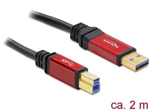 DELOCK USB3.0 Kabel Delock A -> B StSt 2.00m Premium