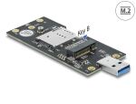 DELOCK Konverter USB-A 3.0 Stecker zu M.2 Key B mit SIm Slot