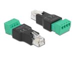 DELOCK Adapter RJ11/14 Stecker > Terminalblock 4Pin 2-teilig