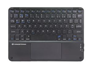 Conceptronic TOBIN01BPT 10-Zoll-Bluetooth-Tastatur mit Touchpad, QWERTY Portugiesisch