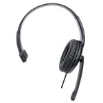 Manhattan Mono USB-Headset, Ohrumschließendes Design (Over-Ear), Ohrmuschel einseitig, kabelgebunden, USB-A-Stecker, integrierte Lautstärkeregelung, verstellbares Mikrofon, schwarz