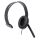 Manhattan Mono USB-Headset, Ohrumschließendes Design (Over-Ear), Ohrmuschel einseitig, kabelgebunden, USB-A-Stecker, integrierte Lautstärkeregelung, verstellbares Mikrofon, schwarz