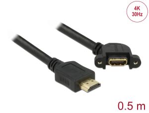DELOCK HDMI-Kabel A->A St/Bu z.Einbau 110° gew. 0.50m sch