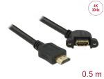 DELOCK HDMI-Kabel A->A St/Bu z.Einbau 110° gew. 0.50m sch