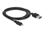DeLOCK EASY-USB 2.0-A - USB 2.0 micro-B, 2m USB Kabel USB A Micro-USB B 0,48 Gbit/s Schwarz