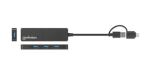 Manhattan 180863 Schnittstellen-Hub USB 3.2 Gen 1 (3.1 Gen 1) Type-A + Type-C 5000 Mbit/s Schwarz