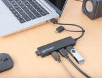 Manhattan 180863 Schnittstellen-Hub USB 3.2 Gen 1 (3.1 Gen 1) Type-A + Type-C 5000 Mbit/s Schwarz