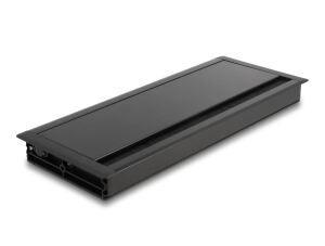 DeLOCK Kabeldurchführung für Tischeinbau mit Bürste 300 x 120 x 28 mm schwarz